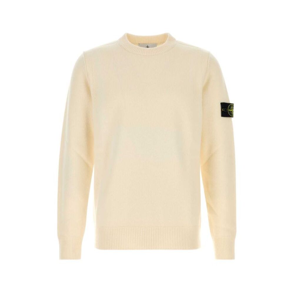 Stone Island Men Ivory Wool Blend Sweater
